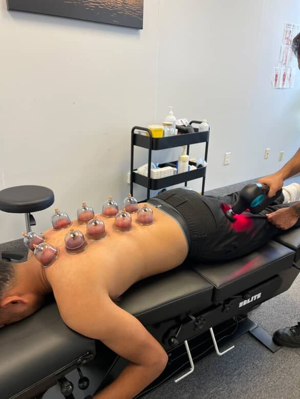 Cupping therapy as part of a massage session